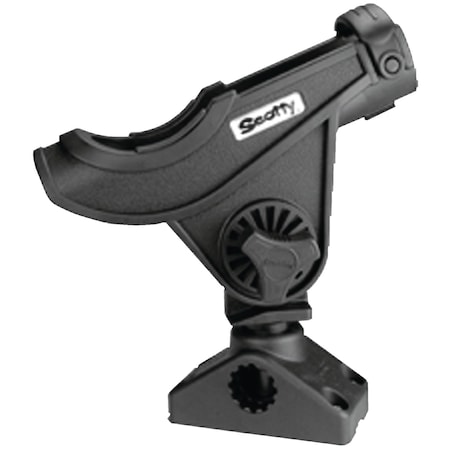 Scotty Downriggers Scotty Bait Caster/Spinning Rod Holder w/ Side/Deck Mt., Black 280BK